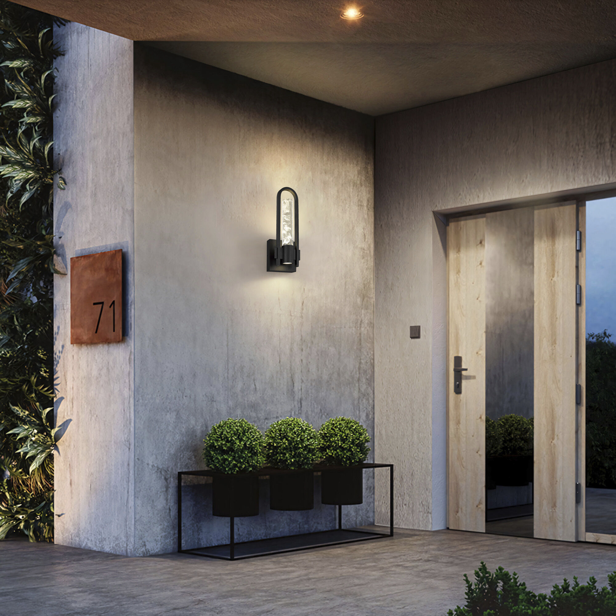 Arch LED 12.75 inch Sand Black Outdoor Wall Sconce